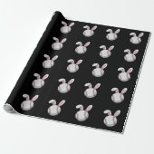Osterbaseball Bunny Niedlich Rabbit Ohren Geschenkpapier (Ungerollt)