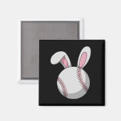 Osterbaseball Bunny Niedlich Rabbit Ohren Magnet (Vorderseite/Rückseite)
