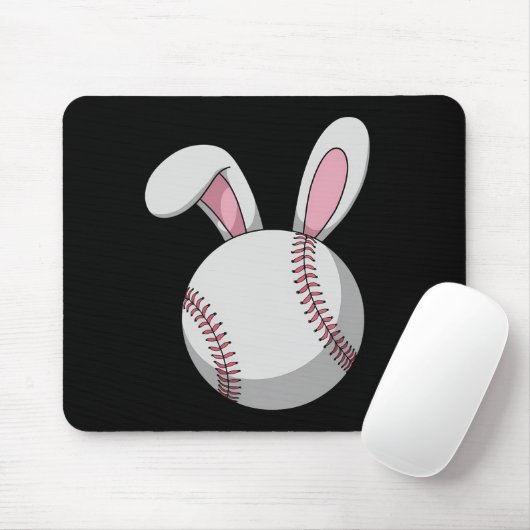 Osterbaseball Bunny Niedlich Rabbit Ohren Mousepad (Mit Mouse)