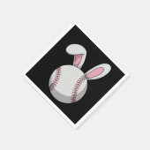Osterbaseball Bunny Niedlich Rabbit Ohren Serviette (Ecke)