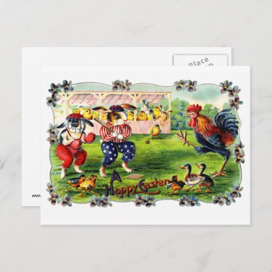 Osterbaseball Feiertagspostkarte (Vorne/Hinten)