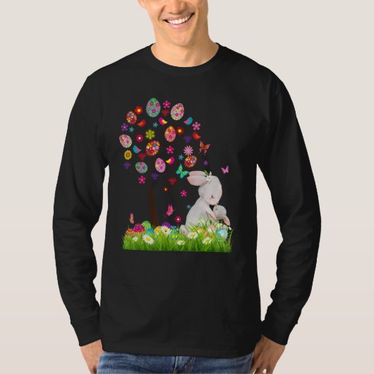Osterbaum der Bunny Mama und Daughter Ei T-Shirt (Vorderseite)