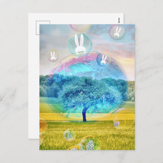 Osterbaum Feiertagspostkarte (Vorne/Hinten)