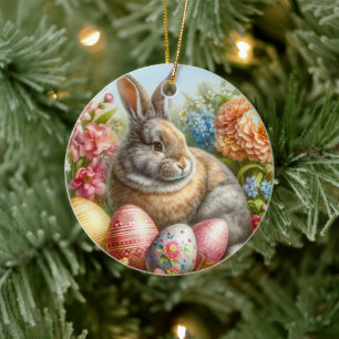 Osterbaum-Hängeschmuck Hasen-Kaninchen Keramik Ornament