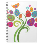Osterbaum mit farbigen Eiern und Blume Notizblock (Vorderseite)