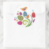 Osterbaum mit farbigen Eiern und Blume Runder Aufkleber (Tasche)