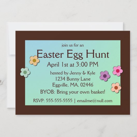 Osterbaum und Blume Einladung (Vorderseite)