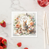 Osterbäume, Eier, Blume und Schmetterlinge Serviette (Beispiel)