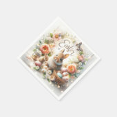 Osterbäume, Eier, Blume und Schmetterlinge Serviette (Ecke)