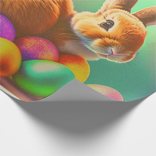 Osterbäume und bunte Eiersammlung Geschenkpapier (Ecke)