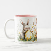 Osterbäume und dekorierte Eier Keramik Tasse (Links)