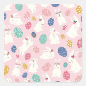 Osterbäume und -eier quadratischer aufkleber (Vorderseite)