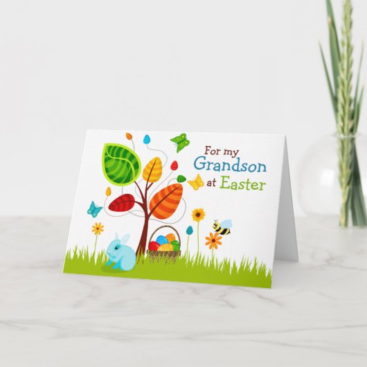 Osterbaumeier für Grandson Feiertagskarte (Vorderseite)