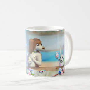 Osterbecher mit süßen Tieren Kaffeetasse