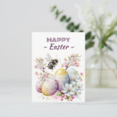 Osterbeereier und -Blume - Postkarte (Stehend Vorderseite)