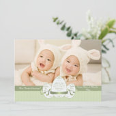 Osterbekanntmachung zum dritten grünen Foto Feiertagskarte (Stehend Vorderseite)