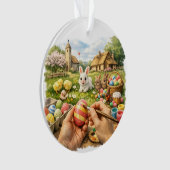Osterbemalungs-Szene-Ornament Ornament (Vorderseite)