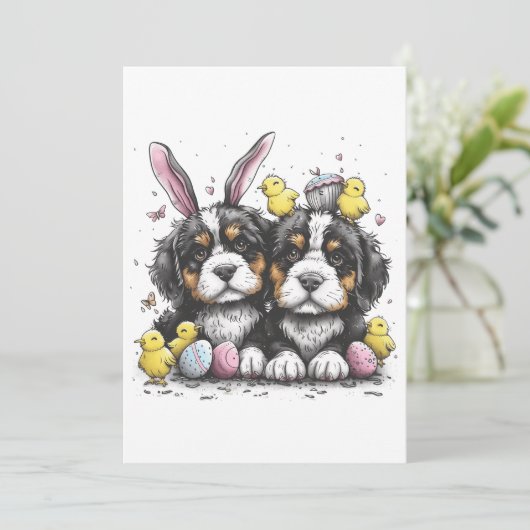 Osterberner Hunde Feiertagskarte (Stehend Vorderseite)