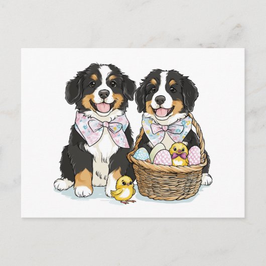 Osterberner Hunde Feiertagspostkarte (Vorderseite)
