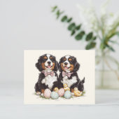 Osterberner Hunde Ostereier Postkarte (Stehend Vorderseite)