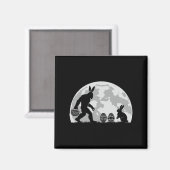 Osterbigfoot Bunny Rabbit Egg Jagen Magnet (Vorderseite/Rückseite)