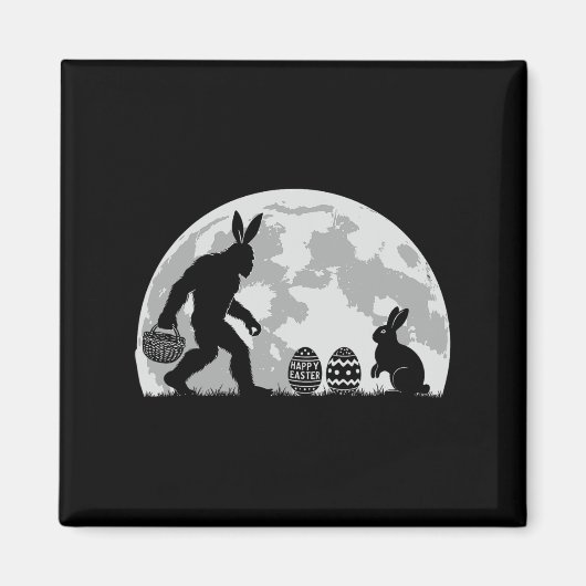 Osterbigfoot Bunny Rabbit Egg Jagen Magnet (Vorne)