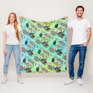 Osterbilby und australische Blume Fleecedecke
