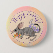Osterbilby und australische Blume Frohe Ostern abe Button (Vorderseite)