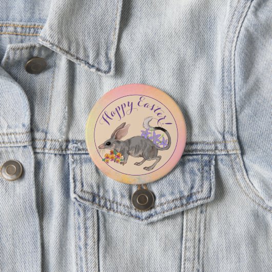 Osterbilby und australische Blume Frohe Ostern abe Button (Beispiel)