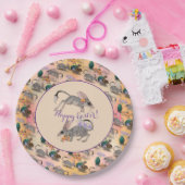 Osterbilby und australische Blume Frohes Ostern Pappteller (Party)