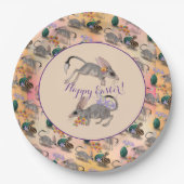 Osterbilby und australische Blume Frohes Ostern Pappteller (Vorderseite)