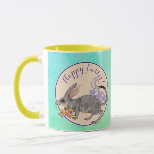 Osterbilby und australische Blume Frohes Ostern Tasse (Links)