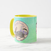 Osterbilby und australische Blume Frohes Ostern Tasse (Vorderseite Links)