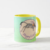 Osterbilby und australische Blume Frohes Ostern Tasse (VorderseiteRechts)