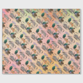 Osterbilby und australische Blume Geschenkpapier (Flach)