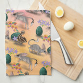 Osterbilby und australische Blume Geschirrtuch (Viertel Falte)