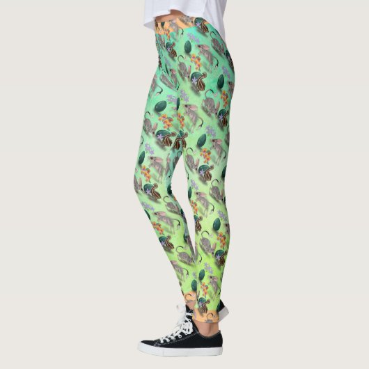 Osterbilby und australische Blume Leggings (Links)