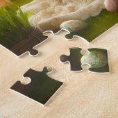 Osterbild eines viktorianischen kleinen Mädchens m Puzzle (Seite)