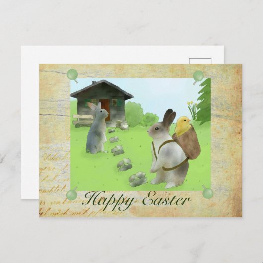 Osterbild Postkarte (Vorne/Hinten)