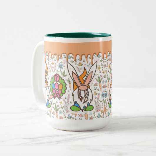 Osterblase Gnomes Spring Zweifarbige Tasse (Vorderseite Links)