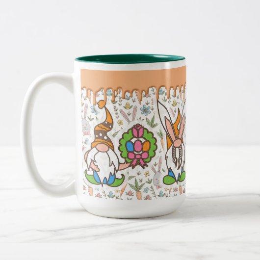 Osterblase Gnomes Spring Zweifarbige Tasse (Links)