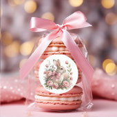 Osterblase Pink Bow Blume Runder Aufkleber