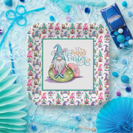 Osterblasen Gnomes Pappteller (Party)