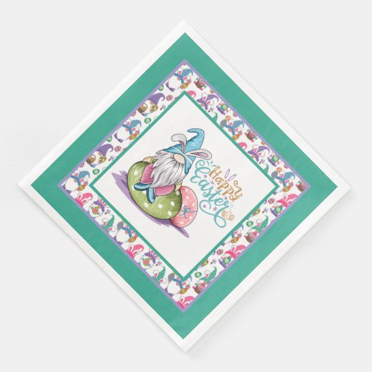 Osterblasen Gnomes Serviette (Ecke)