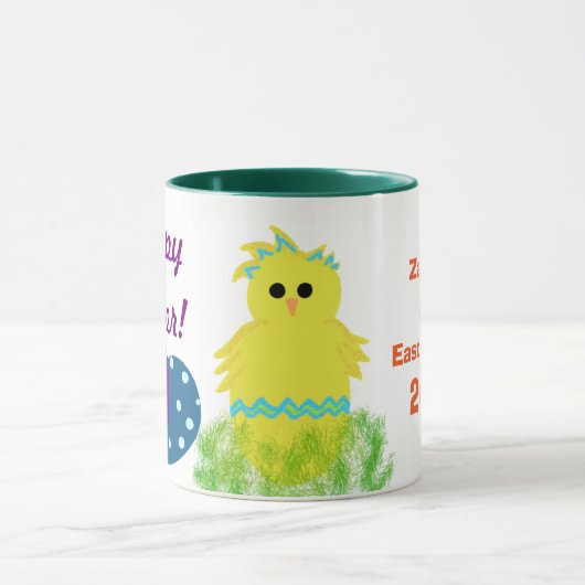 Osterblasen Grüne Kichereier Keepake Tasse (Zentrum)