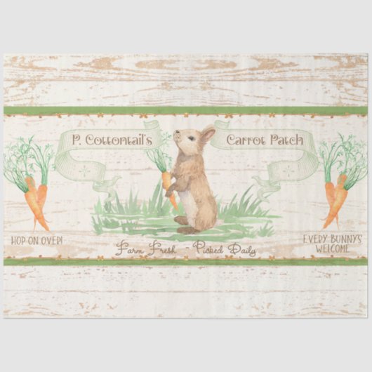 Osterblasen-Karotten-Hütte Seidenpapier (Vorderseite)