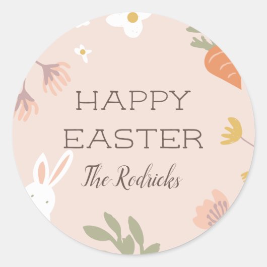 Osterblätter begünstigen Tags Runder Aufkleber (Vorderseite)