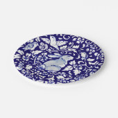 Osterblaues Weißes Kaninchen Sitzgelegenheit Bunny Pappteller (Schrägansicht)