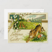 Osterblich-farbene Eizellkirche Feiertagspostkarte (Vorne/Hinten)