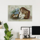 Osterblich farbig gestrichene Eierkörbe vergessen Poster (Heimbüro)